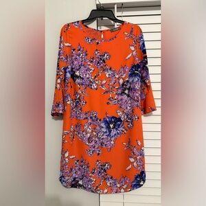 Allison Joy Floral Orange and Purple Women's Dress